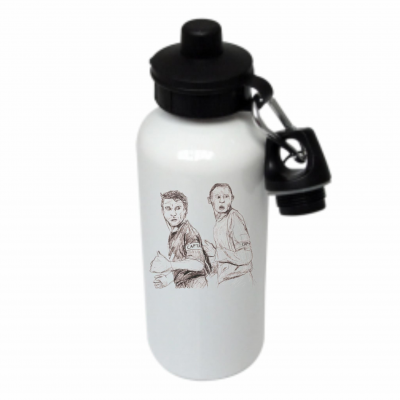 Football Icons Skribble Metal Water Bottle - Keane & Viera